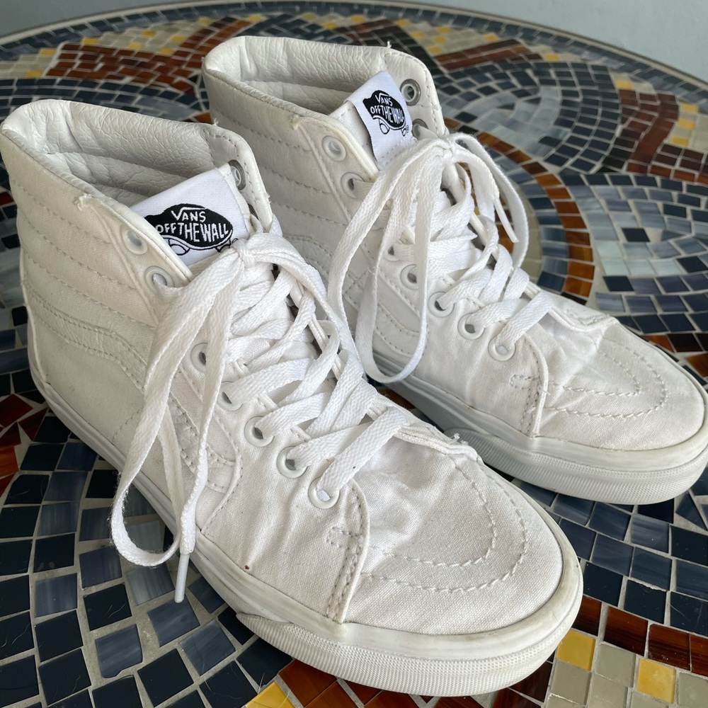 White Skate-High Vans